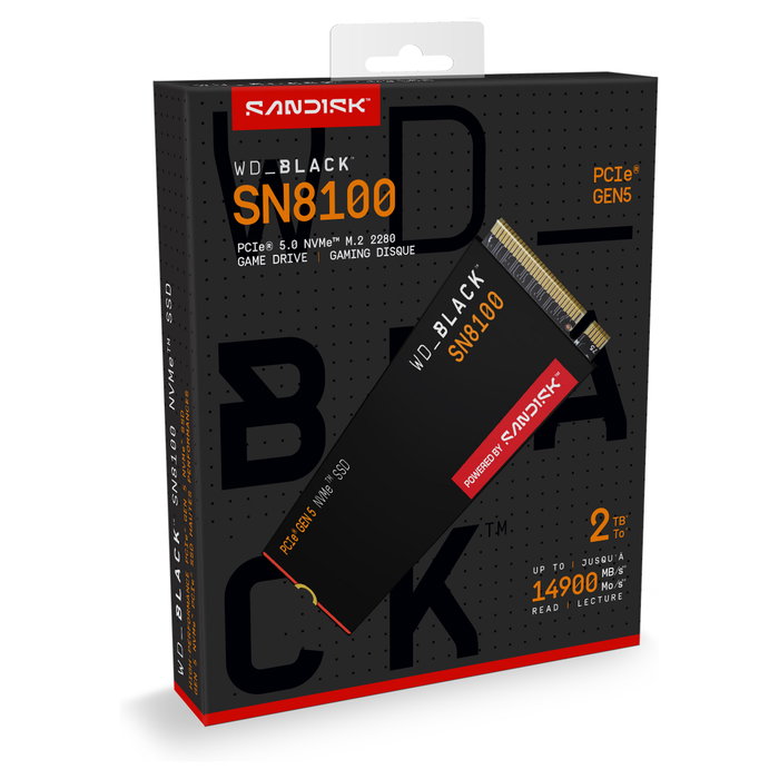 Western Digital WD_BLACK SN8100 SSD NVMe M.2 2TB PCIe 5.0 x4, 14900 MB/s, para PC/portátil