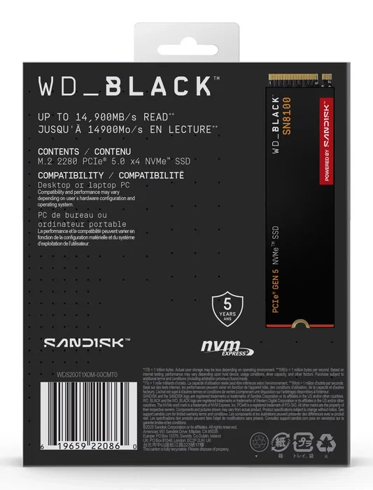Western Digital WD_BLACK SN8100 NVMe SSD 2 TB M.2 2280