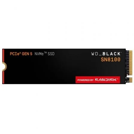 Sandisk WDS200T1X0M WD_BLACK SN8100 SSD 2TB M.2 2280 PCIe Gen5 Lectura 14900MB/s Escritura 11000MB/s Sandisk WDS200T1X0M WD_BLACK SN8100 SSD 2TB M.2 2280 PCIe Gen5 Lectura 14900MB/s Escritura 11000MB/s