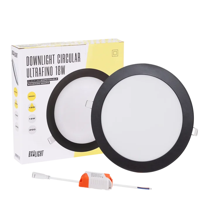 BX3 LIGHT Placa LED Circular 18W 1380Lm 3000K Empotrable o Superficie, 40.000H Vida Útil, Alta Eficiencia