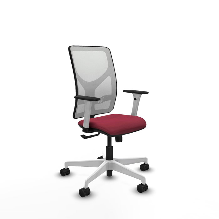 PIQUERAS Y CRESPO Silla de oficina Motilla con mecanismo Sincro, Granate y Blanco PIQUERAS Y CRESPO Silla de oficina Motilla con mecanismo Sincro, Granate y Blanco