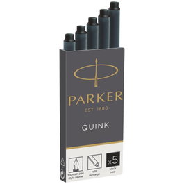 Parker Estuche de 5 Cartuchos de Tinta Quink Negra