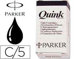 Parker Recambio Cartucho De Tinta Largo Quink Mini Negro -5U-