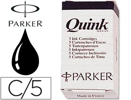 Parker Recambio Cartucho De Tinta Largo Quink Mini Negro -5U- Parker Recambio Cartucho De Tinta Largo Quink Mini Negro -5U-