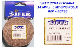 SIFER Cinta para persiana 14 mm x 5 m Gris
