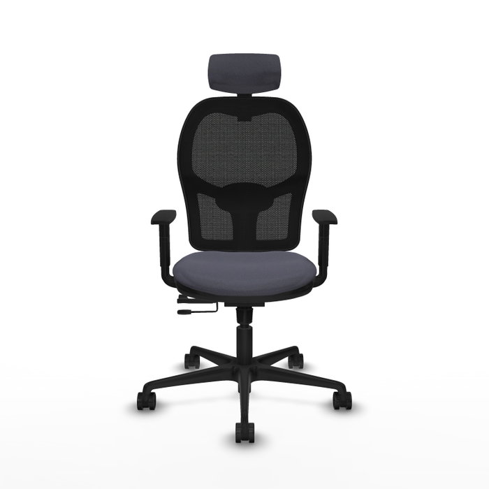 PIQUERAS Y CRESPO Silla de oficina Jorquera con mecanismo Sincro/Traslack, Gris oscuro y Negro