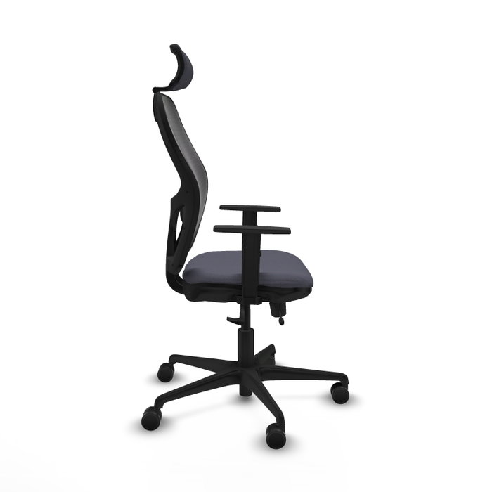 PIQUERAS Y CRESPO Silla de oficina Jorquera con mecanismo Sincro/Traslack, Gris oscuro y Negro
