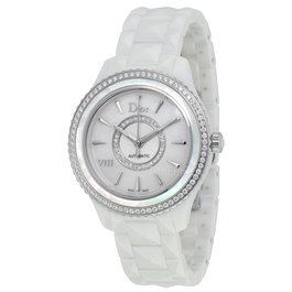 VII, Reloj de cerámica con correa de cuarzo, Blanco, 38 mm, Para mujeres