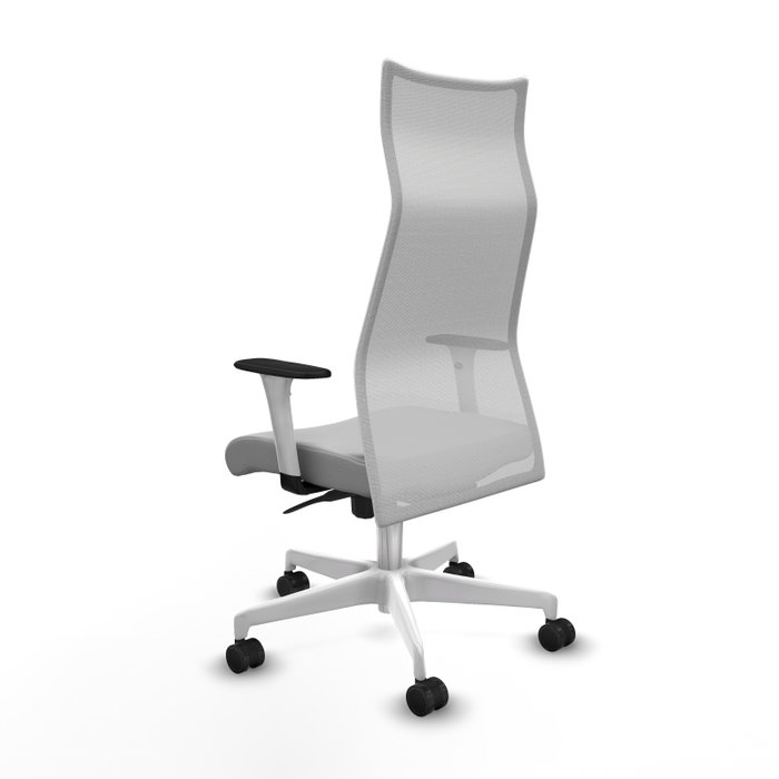 PIQUERAS Y CRESPO Sillón Albacete con mecanismo Sincro, Similpiel Gris claro y Malla Blanco PIQUERAS Y CRESPO Sillón Albacete con mecanismo Sincro, Similpiel Gris claro y Malla Blanco
