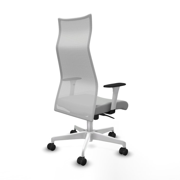PIQUERAS Y CRESPO Sillón Albacete con mecanismo Sincro, Similpiel Gris claro y Malla Blanco PIQUERAS Y CRESPO Sillón Albacete con mecanismo Sincro, Similpiel Gris claro y Malla Blanco