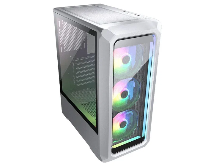 Cougar Archon 2 Mesh RGB - Caja Gaming Midi-Torre ATX con 3 Ventiladores ARGB, Panel Frontal de Malla, Blanco, Soporta Placas ATX/microATX/mini-ITX