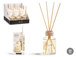 Acorde Mikado 50 Ml Con Varilla Jazmin Amarillo Vidrio 7x17x5cm (Set de 12)