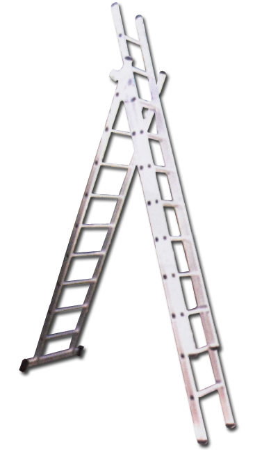 SIFER Escalera de 3 tramos con 10 peldaños y travesaño 3x3,0 m SIFER Escalera de 3 tramos con 10 peldaños y travesaño 3x3,0 m