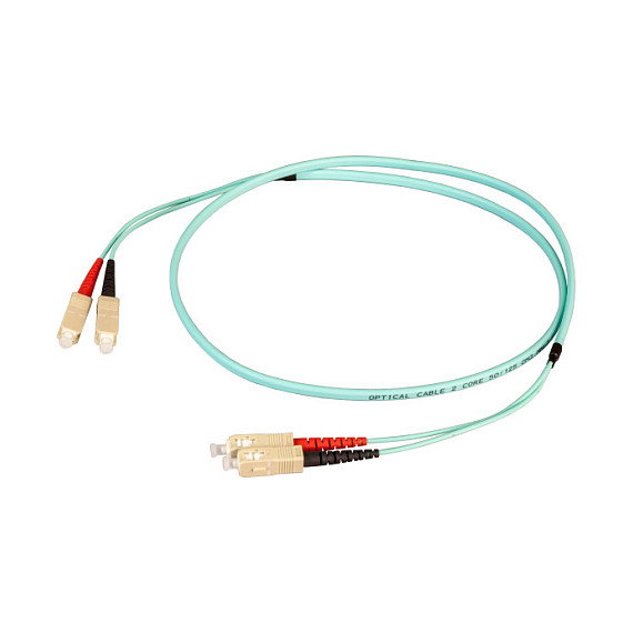 EFB Elektronik Cable de fibra óptica OM3 Duplex Flat-Twin SC-SC 50m Aqua EFB Elektronik Cable de fibra óptica OM3 Duplex Flat-Twin SC-SC 50m Aqua