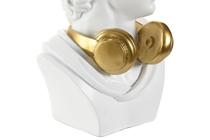 DKD Home Decor Figura de Busto en Resina Blanco y Dorado