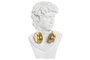 DKD Home Decor Figura de Busto en Resina Blanco y Dorado
