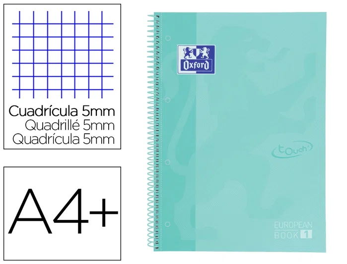 Oxford Europeanbook 1 Touch Menta Pastel (Set de 5)