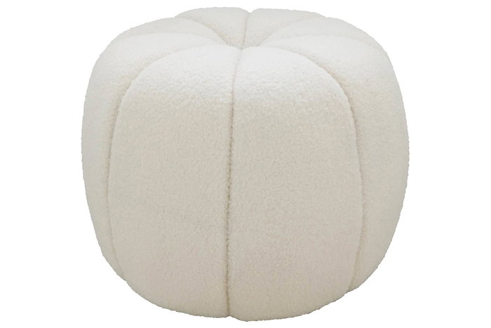 DKD Home Decor Reposapiés de Poliéster Borreguito Blanco