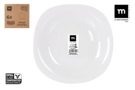 La Mediterranea Plato Llano Opal Palaos de 26x26 cm (Pack de 36) de 28cm OPAL