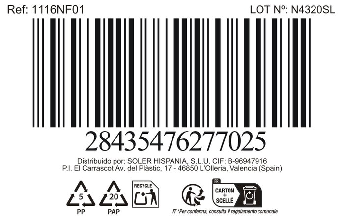 La Mediterranea Plato Llano Opal Palaos de 26x26 cm (Pack de 36) de 28cm OPAL