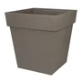 Eda Maceta Cuadrada Toscana 50 cm - 87 L - Taupe para Exterior e Interior, Jardín o Terraza