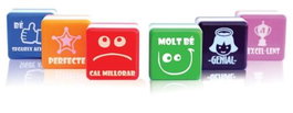 FRAGA IMPORT, S.L. Estuche de 6 Sellos de Motivación en Catalán 25x25 mm