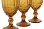 DKD Home Decor Set de 6 Copas de Vino Ámbar con Relieve 325ml