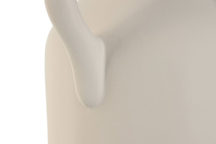 DKD Home Decor Jarrón de Gres Artesanal Beige con Asa