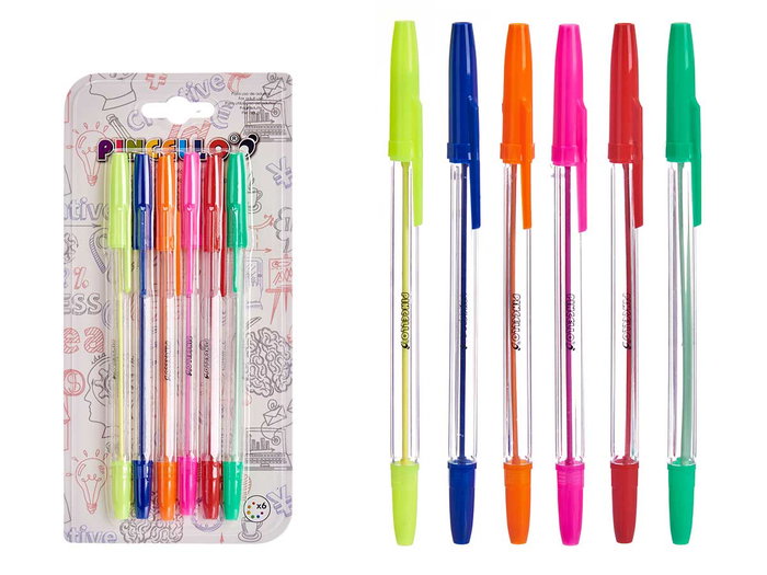 Pincello Set 6 Bolígrafos Normales Fluor Plástico 10x21x0.5 cm Colores Surtidos (Set de 24) Pincello Set 6 Bolígrafos Normales Fluor Plástico 10x21x0.5 cm Colores Surtidos (Set de 24)