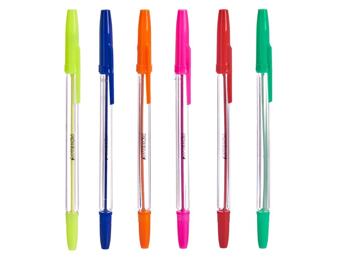 Pincello Set 6 Bolígrafos Normales Fluor Plástico 10x21x0.5 cm Colores Surtidos (Set de 24)