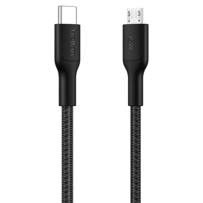 Belkin Cable USB-C a Micro-USB de 1 m trenzado, negro CAB026hq1MBK