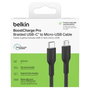 Belkin Cable USB-C a Micro-USB de 1 m trenzado, negro CAB026hq1MBK