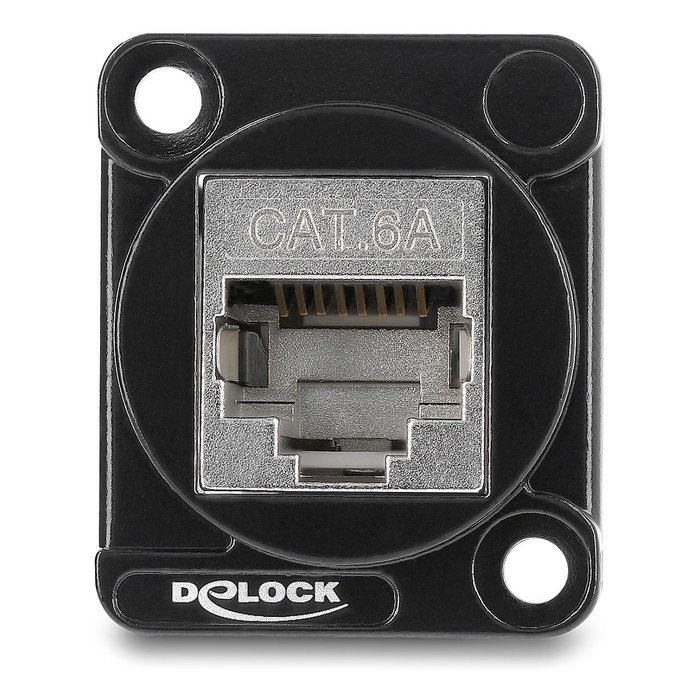 DeLOCK 91177 Módulo RJ45 Hembra a Hembra 90° Cat.6A Negro/Plata