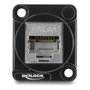 DeLOCK 91177 Módulo RJ45 Hembra a Hembra 90° Cat.6A Negro/Plata