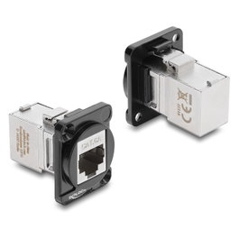 DeLOCK 91177 Módulo RJ45 Hembra a Hembra 90° Cat.6A Negro/Plata