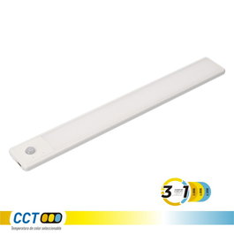 EDM Regleta LED Recargable Magnética, 2.5W 3CCT Regulable, con Sensor Crepuscular/Movimiento, 606mm, Batería 2200mAh, Autonomía 10h