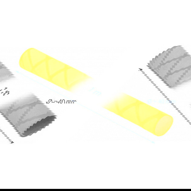 DeLOCK Tubo Termorretráctil Amarillo Antideslizante, Patrón X, 1 m x 40 mm, Relación Retracción 2:1, 70-125 °C, Poliolefina