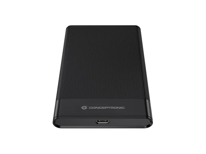 Conceptronic DANTE06B Carcasa Externa para Disco Duro/SSD 2.5", USB-C 3.2 Gen 1 (6 Gbps), Compatible con Hasta 10 TB, Altura 7/9.5mm, Plug & Play, Negro