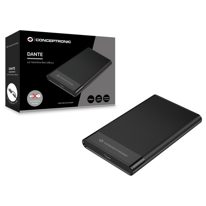 Conceptronic DANTE06B Carcasa para Disco Duro/SSD 2,5 pulg. USB Tipo C Negro Conceptronic DANTE06B Carcasa para Disco Duro/SSD 2,5 pulg. USB Tipo C Negro