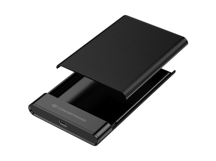 Conceptronic Caja Externa USB 3.2 para HDD/SSD SATA de 2.5 Pulgadas, 5 Gbps, USB-C/A, Modelo DANTE06B, Negro