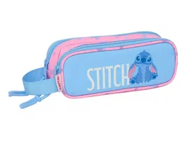Safta Estuche portatodo Stitch Bright Disney con doble cremallera