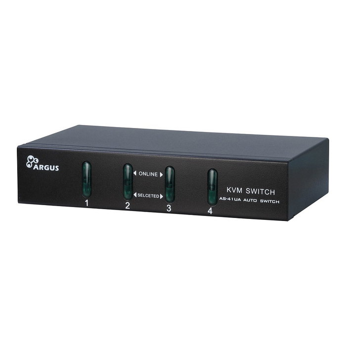 Inter-Tech KVM Switch AS-41UA VGA, 4 Puertos, Metal V2