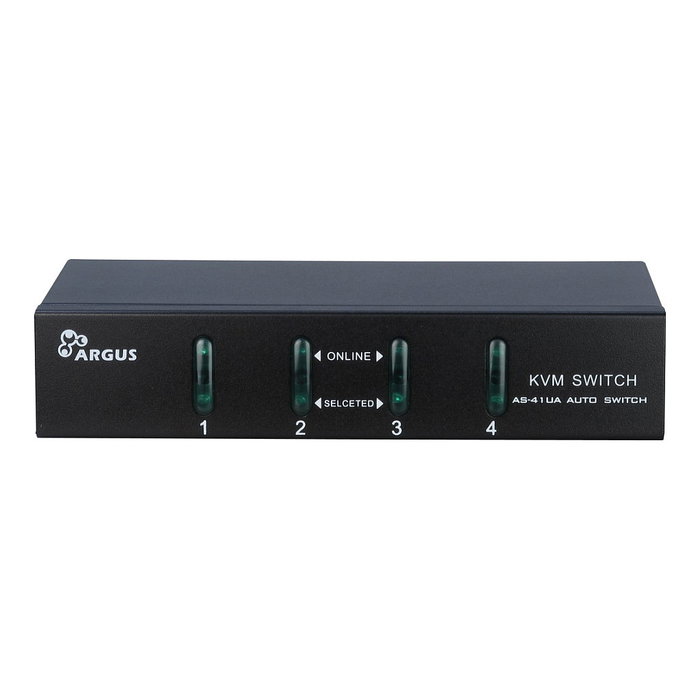 Inter-Tech KVM Switch AS-41UA VGA, 4 Puertos, Metal V2