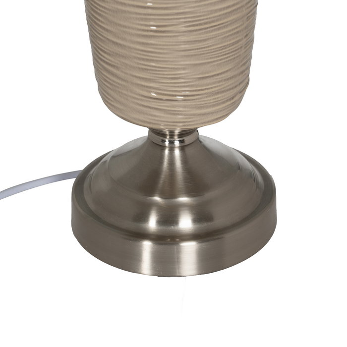 Lámpara Mesa Beige-Plata Cerámica-Metal 31,50 X 31,50 X 54 C