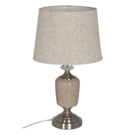 Ixia Lámpara de Mesa Beige-Plata de Cerámica y Metal