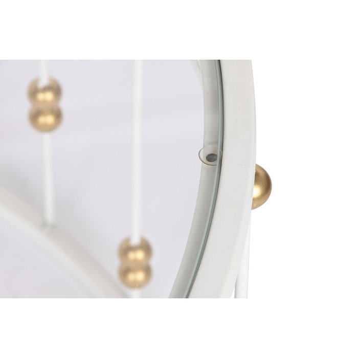 DKD Home Decor Mesa de Centro de Metal y Cristal Blanco y Dorado DKD Home Decor Mesa de Centro de Metal y Cristal Blanco y Dorado