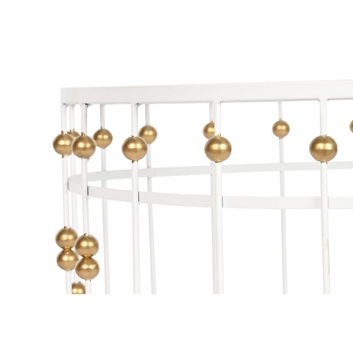 DKD Home Decor Mesa de Centro de Metal y Cristal Blanco y Dorado DKD Home Decor Mesa de Centro de Metal y Cristal Blanco y Dorado
