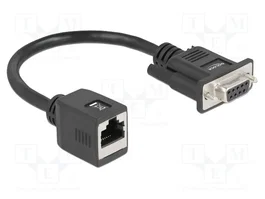 DeLOCK Adaptador de extensión de cable RS-232/422/485 de DB9 hembra a RJ45 hembra