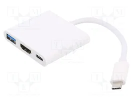 Akyga AK-AD-57 Hub USB con USB tipo C, USB 3.0 A y HDMI (20 cm)aguardando