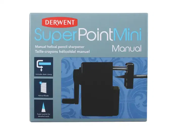 Derwent Sacapuntas Super Point Mini para Lápices con Punta Fina, Depósito Integrado Derwent Sacapuntas Super Point Mini para Lápices con Punta Fina, Depósito Integrado